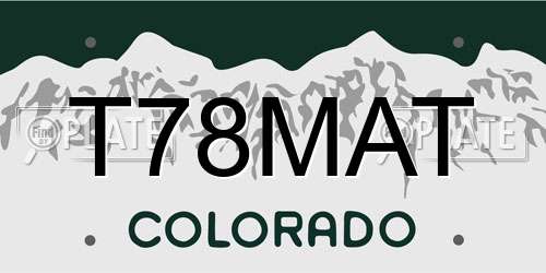T78MAT Colorado License Plate