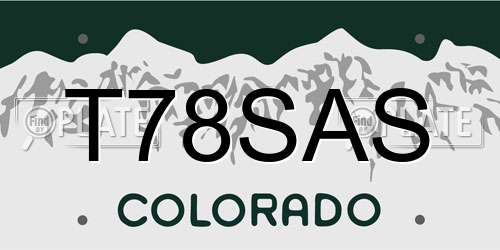 T78SAS Colorado License Plate