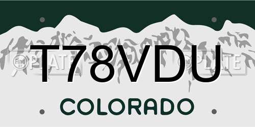 T78VDU Colorado License Plate