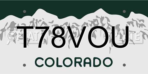 T78VOU Colorado License Plate