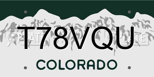 T78VQU Colorado License Plate