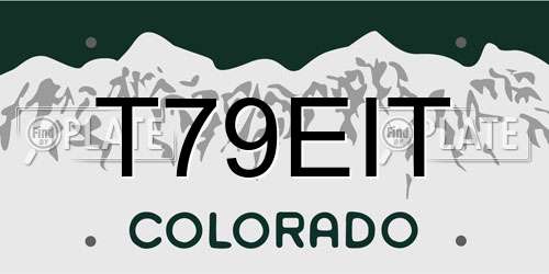 T79EIT Colorado License Plate
