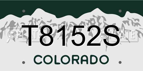 T8152S Colorado License Plate