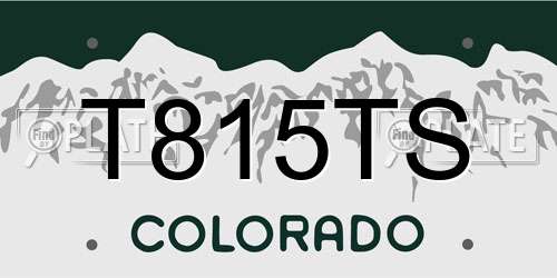 T815TS Colorado License Plate