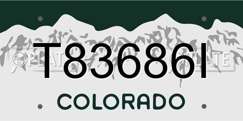 T83686I Colorado License Plate