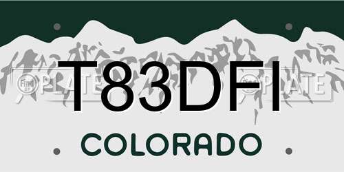 T83DFI Colorado License Plate