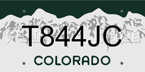 T844JC Colorado License Plate