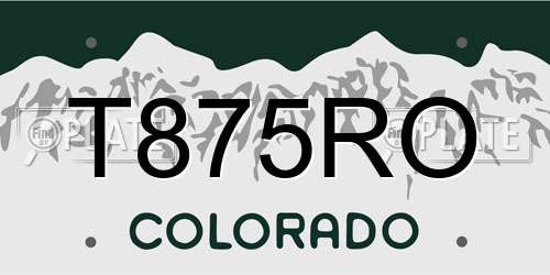 T875RO Colorado License Plate