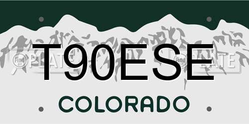 T90ESE Colorado License Plate