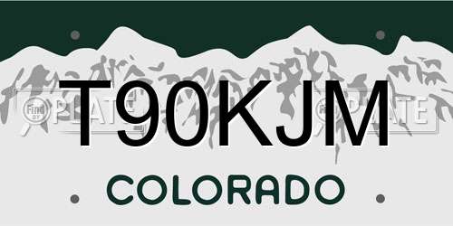 T90KJM Colorado License Plate