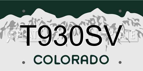T930SV Colorado License Plate