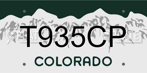 T935CP Colorado License Plate