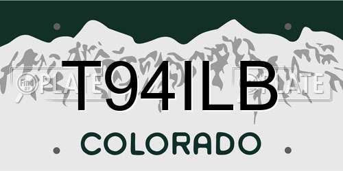 T94ILB Colorado License Plate