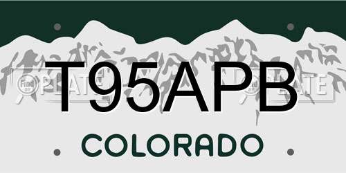 T95APB Colorado License Plate
