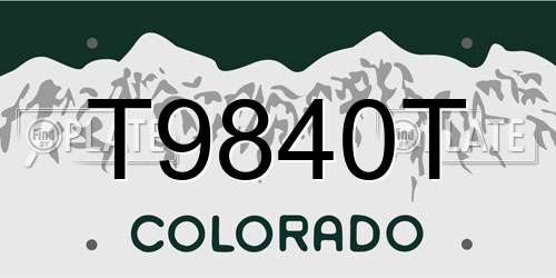 T9840T Colorado License Plate