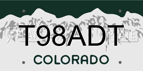T98ADT Colorado License Plate