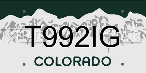 T992IG Colorado License Plate