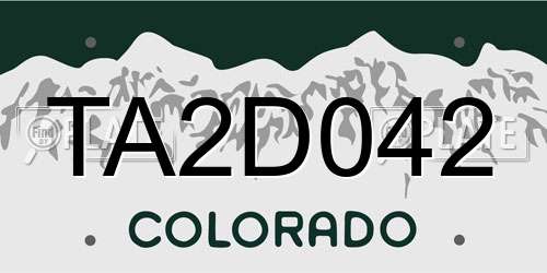 TA2D042 Colorado License Plate