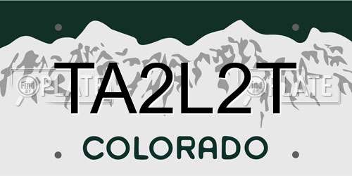 TA2L2T Colorado License Plate