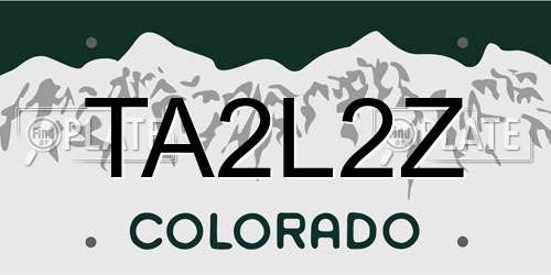 TA2L2Z Colorado License Plate