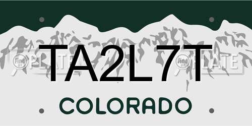TA2L7T Colorado License Plate