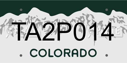 TA2P014 Colorado License Plate