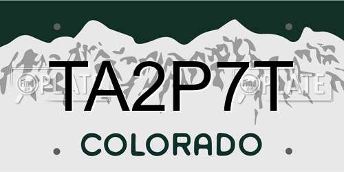 TA2P7T Colorado License Plate