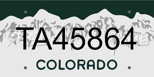 TA45864 Colorado License Plate
