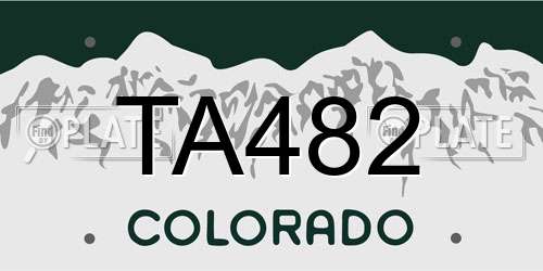 TA482 Colorado License Plate