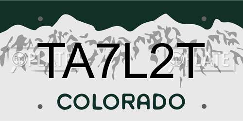 TA7L2T Colorado License Plate