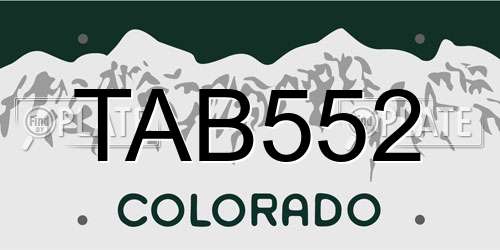 TAB552 Colorado License Plate