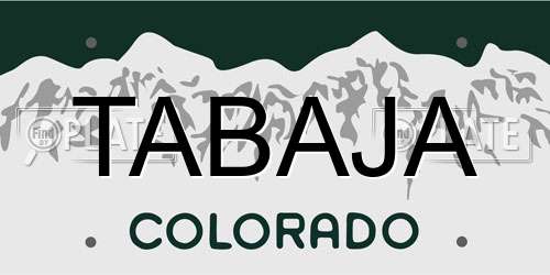 TABAJA Colorado License Plate