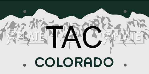 TAC Colorado License Plate