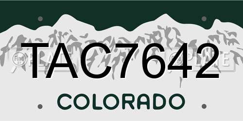 TAC7642 Colorado License Plate