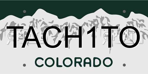 TACH1TO Colorado License Plate