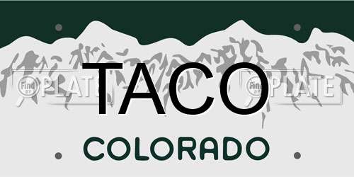 TACO Colorado License Plate