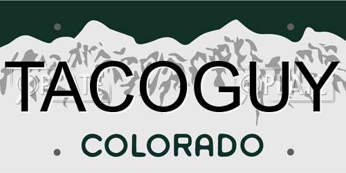 TACOGUY Colorado License Plate