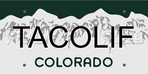 TACOLIF Colorado License Plate