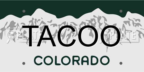 TACOO Colorado License Plate