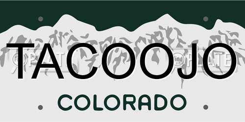 TACOOJO Colorado License Plate