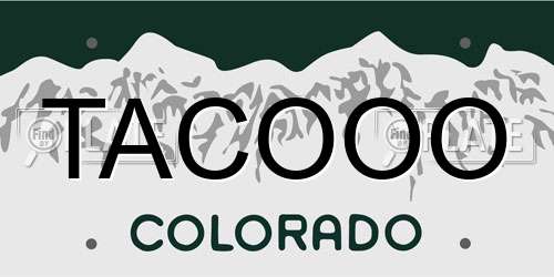 TACOOO Colorado License Plate