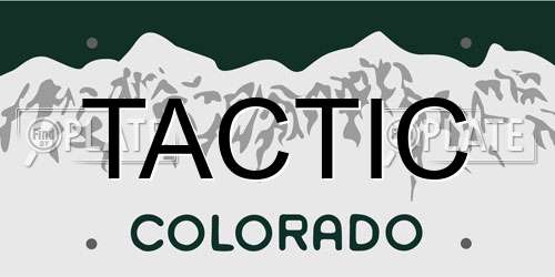 TACTIC Colorado License Plate