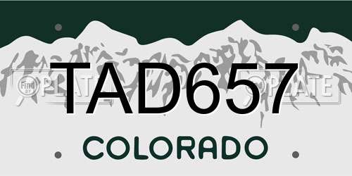 TAD657 Colorado License Plate
