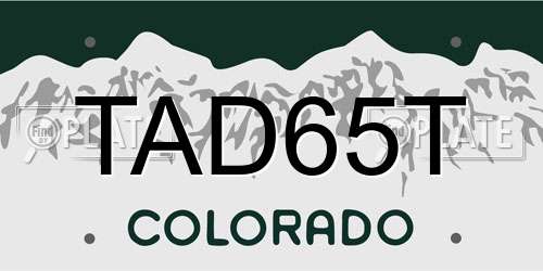 TAD65T Colorado License Plate