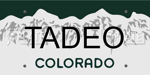 TADEO Colorado License Plate