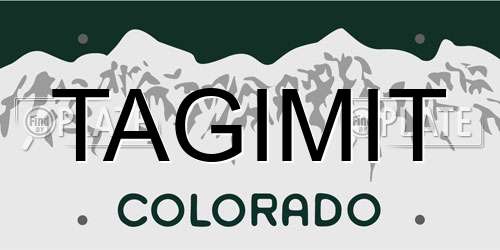 TAGIMIT Colorado License Plate