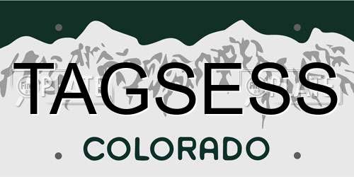 TAGSESS Colorado License Plate