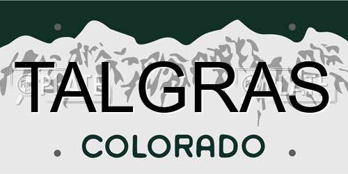 TALGRAS Colorado License Plate
