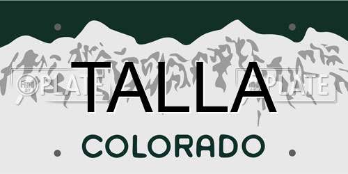 TALLA Colorado License Plate