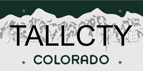 TALLCTY Colorado License Plate